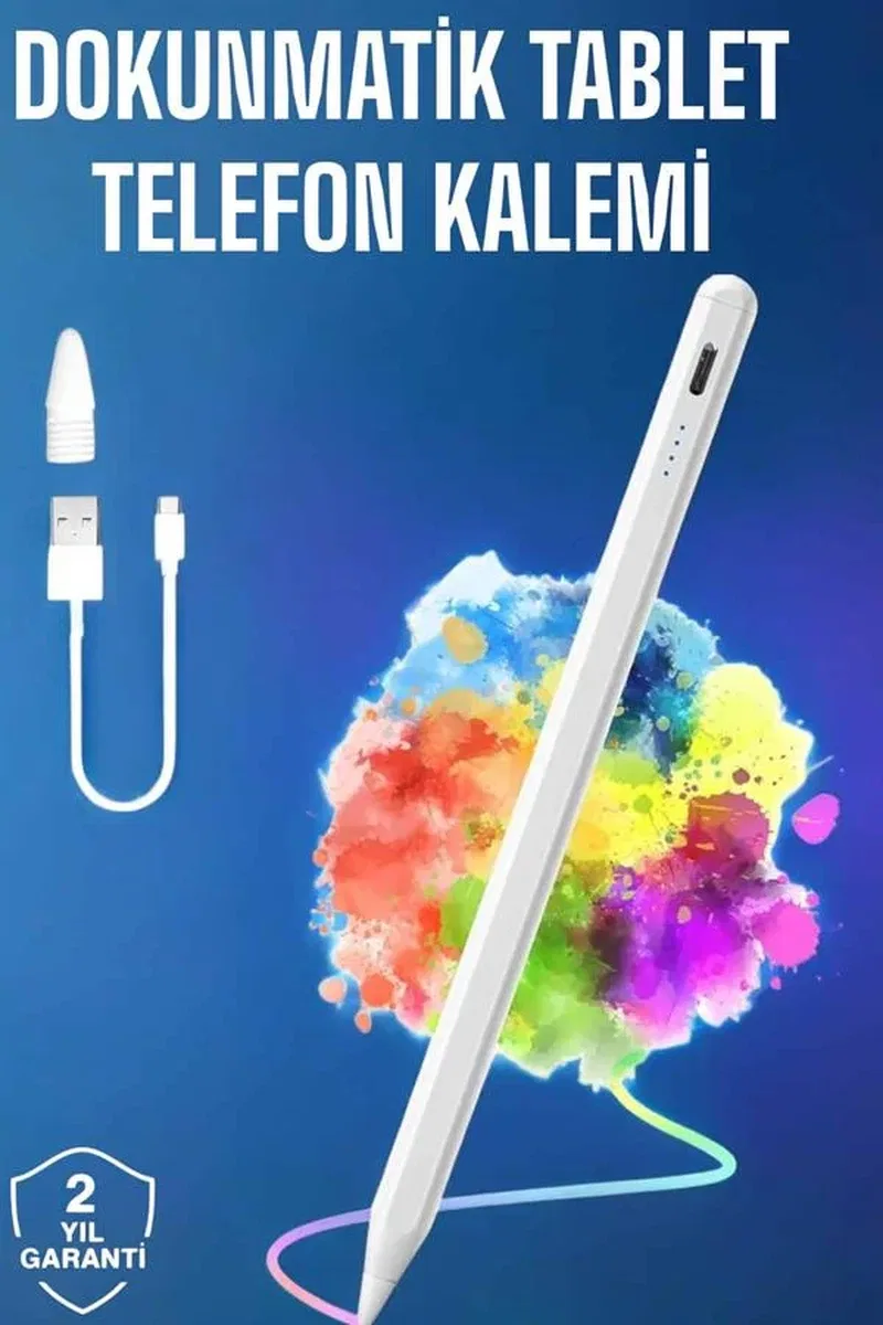 Tablet Kalemi iOS Android Windows Uyumlu Yedek Uçlu Universal Çizim Kalemi görsel 2