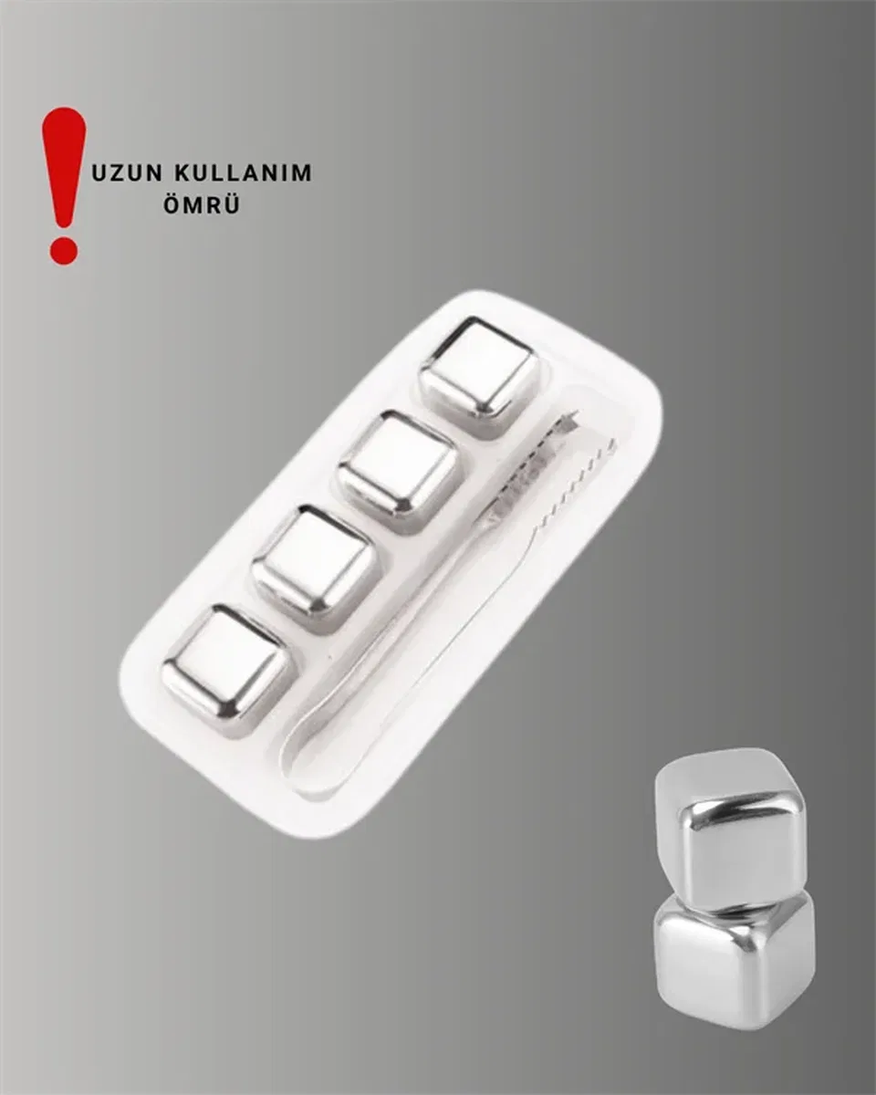Hızlı Soğutma Özellikli Paslanmaz Metal Buz Küpü Takımı Yeni Nesil görsel 3