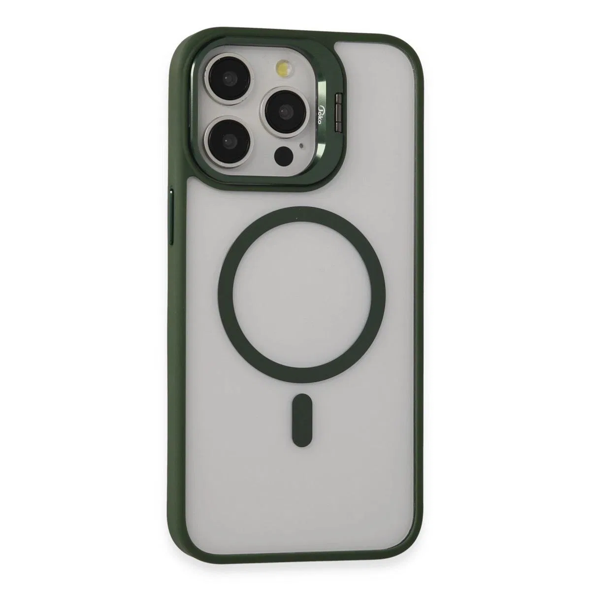 Joko Apple İphone 15 Pro Max Kılıf Roblox Lens Magsafe Standlı Kapak - Koyu Yeşil