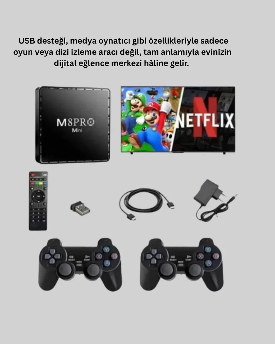 Retro Oyun Konsollu Akıllı Android TV Kutusu görsel 4