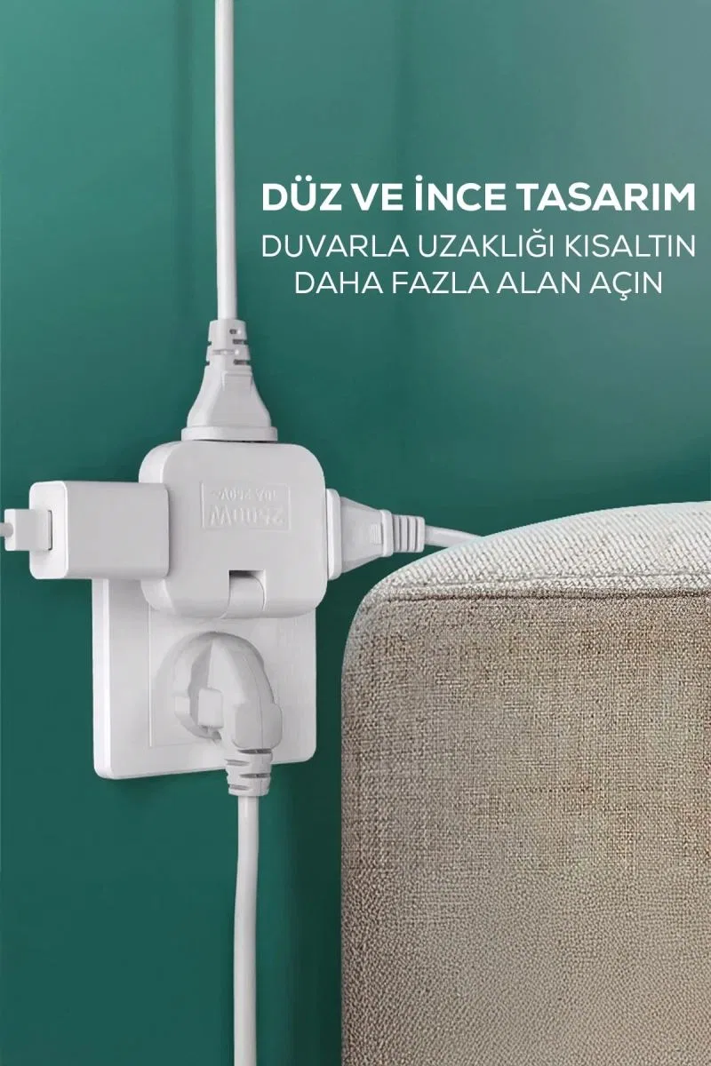 Katlanır Priz 3 Gözlü görsel 2