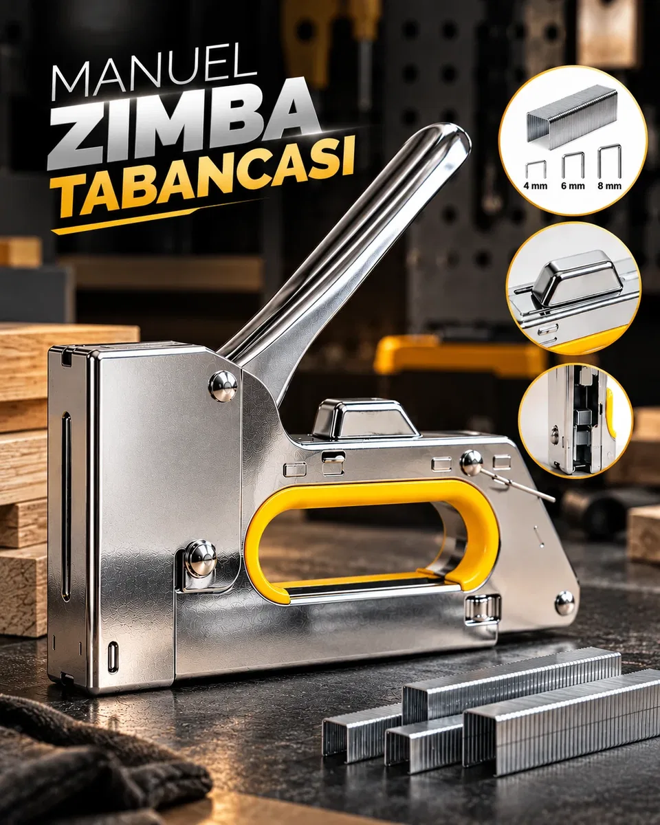 4-6-8 mm Uyumlu Manuel Zımba Tabancası No. 13 Güçlü Metal Gövdeli El Tipi Zımba Makinesi