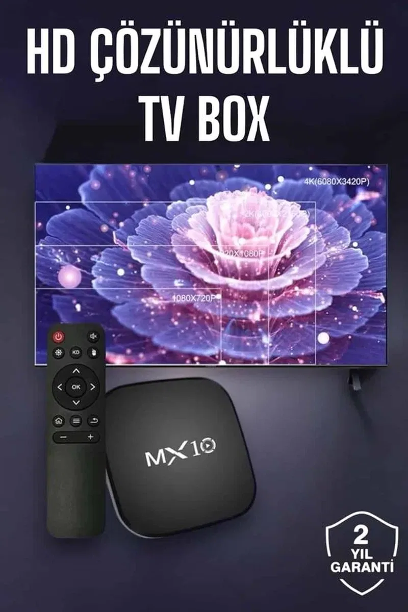 TV Box Android Uyumlu 4 Çekirdekli WİFİ Bağlantılı 4K görsel 2