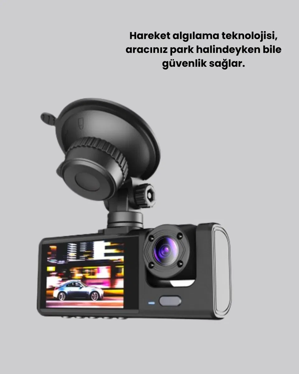 Full HD Araç Kamerası Çift Yönlü Kayıt ve Darbe Sensörü görsel 3