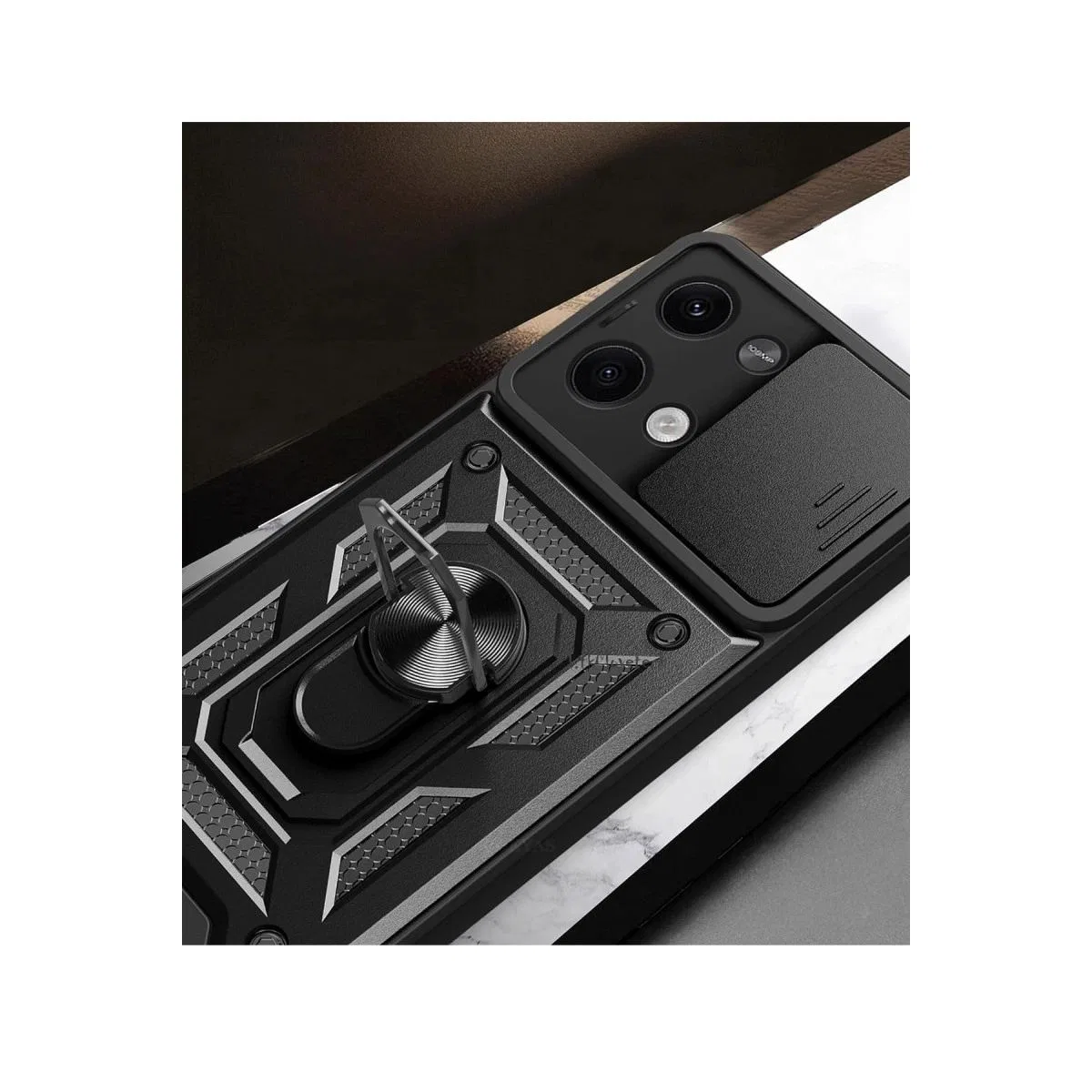 Xiaomi Poco X6 Kılıf Pars Lens Yüzüklü Silikon - Gold görsel 2