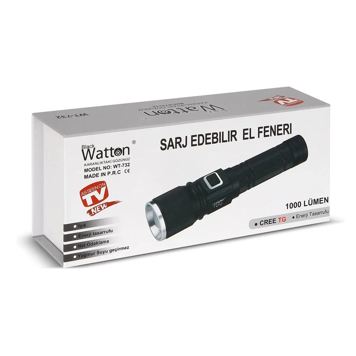 Cree Tg Led 1000 Lümen Göstergeli Fonksiyonel El Feneri Wt-732 görsel 5
