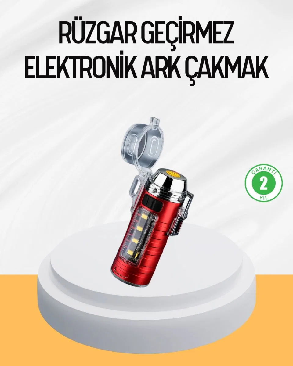 Çok Fonksiyonlu Elektrikli Çakmak El Feneri Özellikli görsel 3