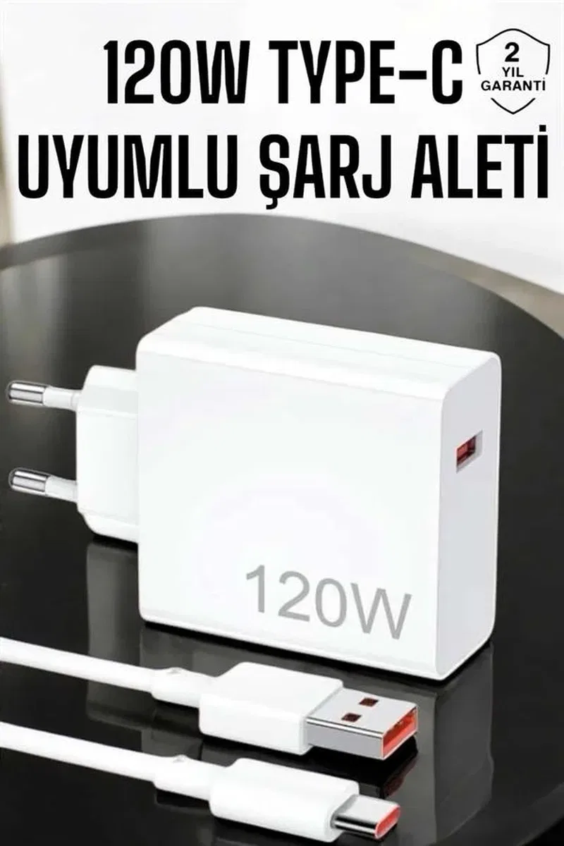 120W Şarj Aleti Type-C Uyumlu Turbo Şarj Aleti Yeni Nesil görsel 2