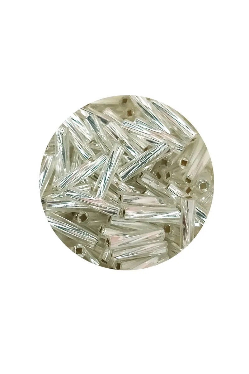 Uzun Boru Kesme Boncuk Çap 2mm Uzunluk 10 mm - 60 Gram - Parlak Gümüş - BNC296 görsel 2