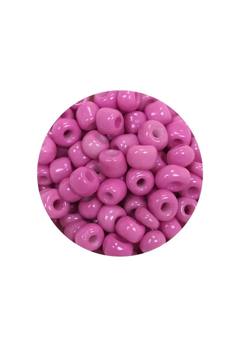 Dökme Cam Kum Boncuk Büyük Boy (6/0) 4 mm - 20 Gram - Koyu Pembe - BNC091 görsel 2