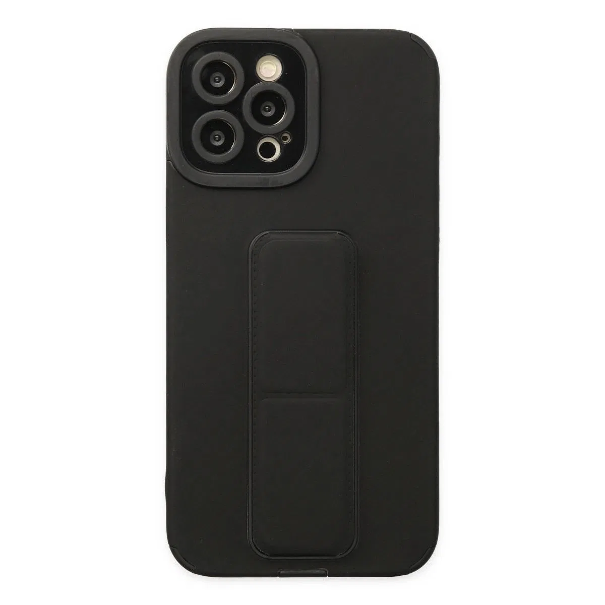 Apple İphone 12 Pro Max Kılıf Mega Standlı Silikon - Siyah