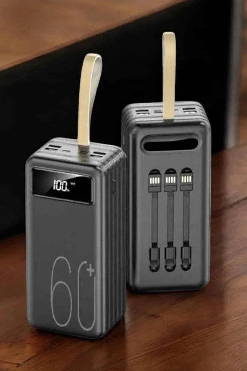Powerbank 60. 000 MAH 4 Portlu Uzun Şarj Süreli Dijital Göstergeli