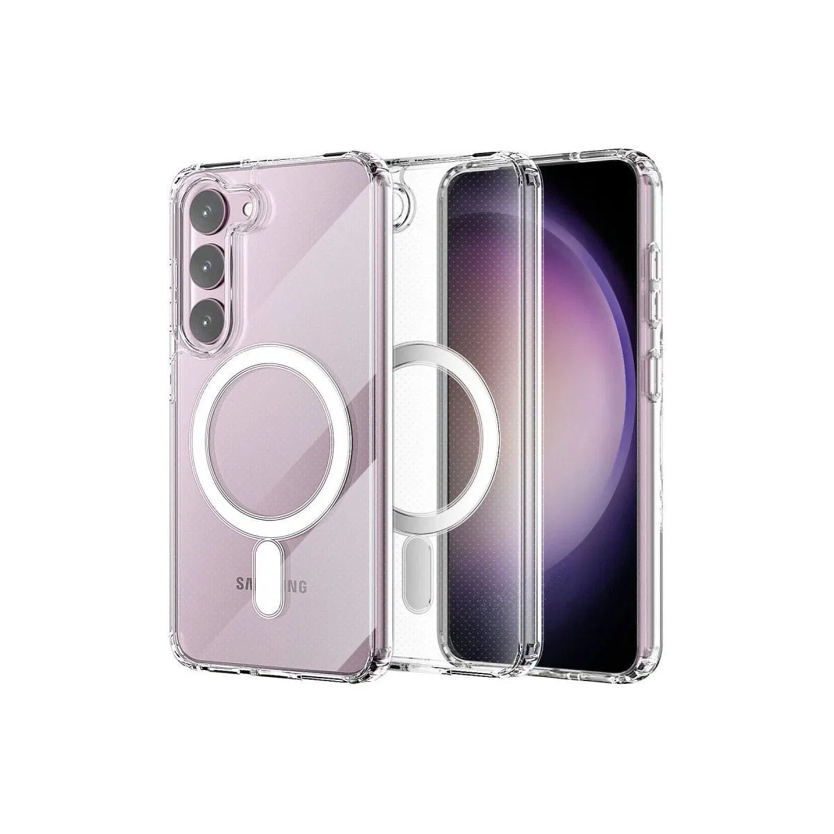 Samsung Galaxy S23 Plus Kılıf Magneticsafe Şeffaf Silikon - Şeffaf görsel 2