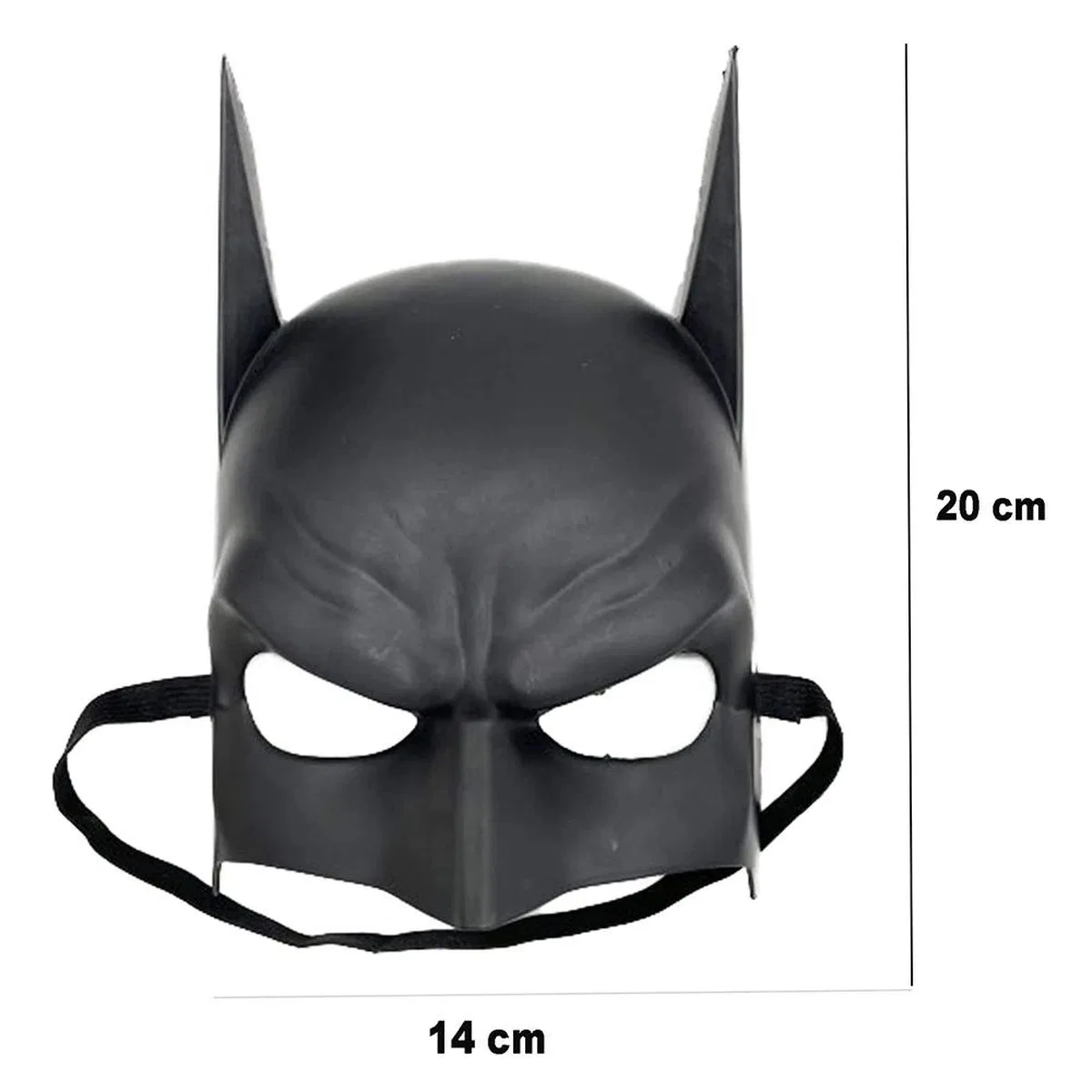 Siyah Renk Çocuk Boy Arkadan Lastikli Batman Maskesi A Kalite 20x14 Cm görsel 2