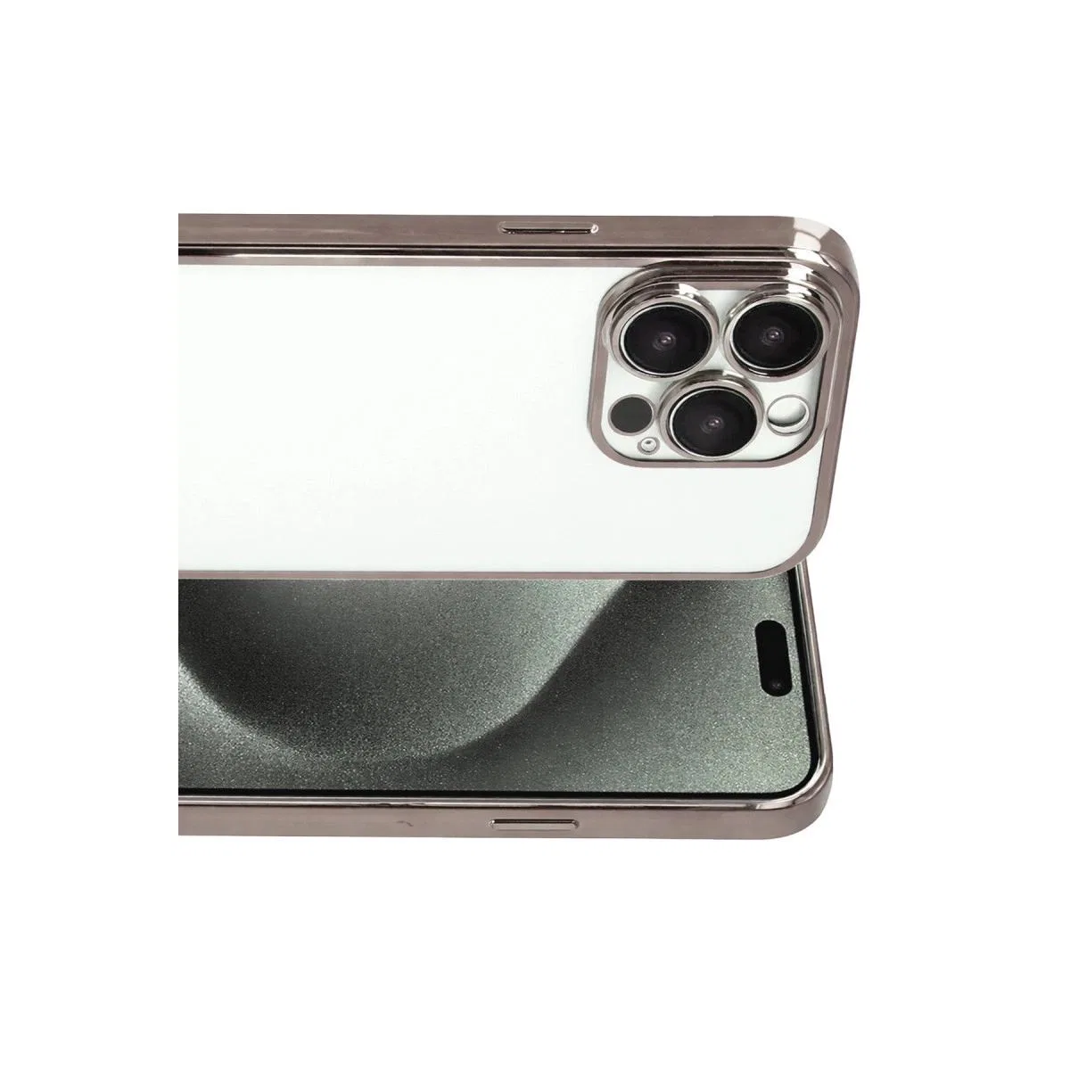 Apple İphone 15 Pro Max Razer Lensli Silikon - Titan Gri görsel 2