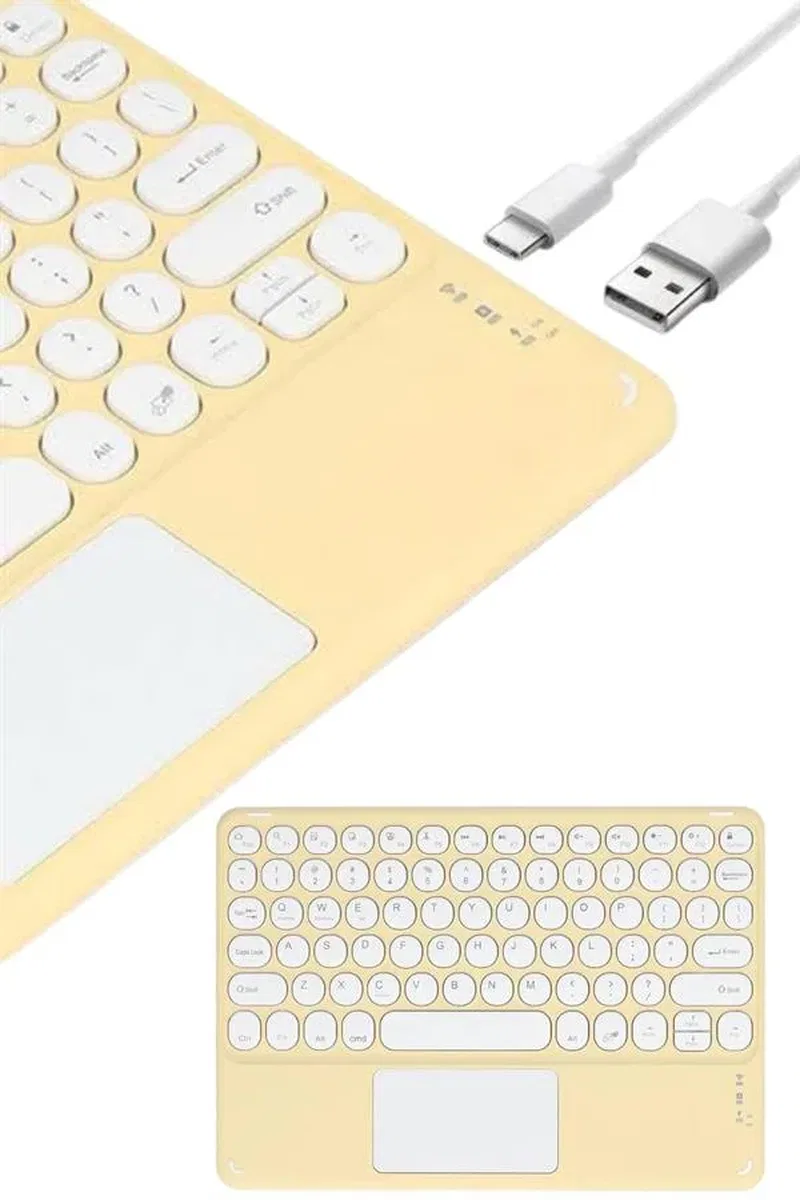 Touchpad Uyumlu Bluetooth Klavye Slim Kablosuz Wifi Q Klavye görsel 3