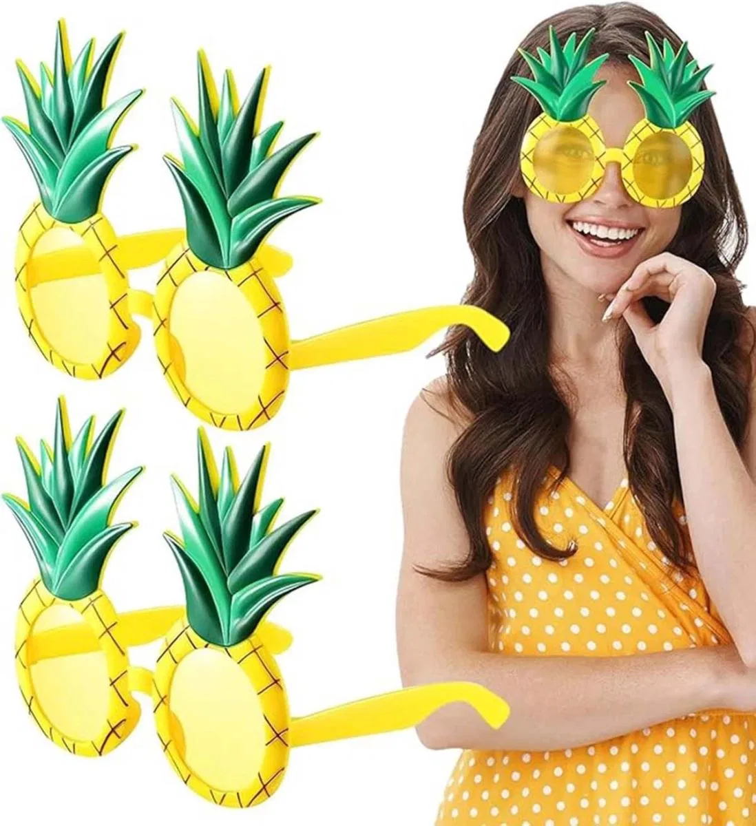 Tropikal Hawaii Ananas Şekilli Parti Gözlüğü 9. 5 X 14 Cm