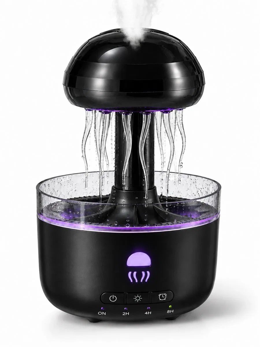 Denizanası Tasarımlı Ultrasonik Hava Nemlendirici Rgb Led Işıklı Sessiz Buhar Makinesi Zaman Ayarlı görsel 5