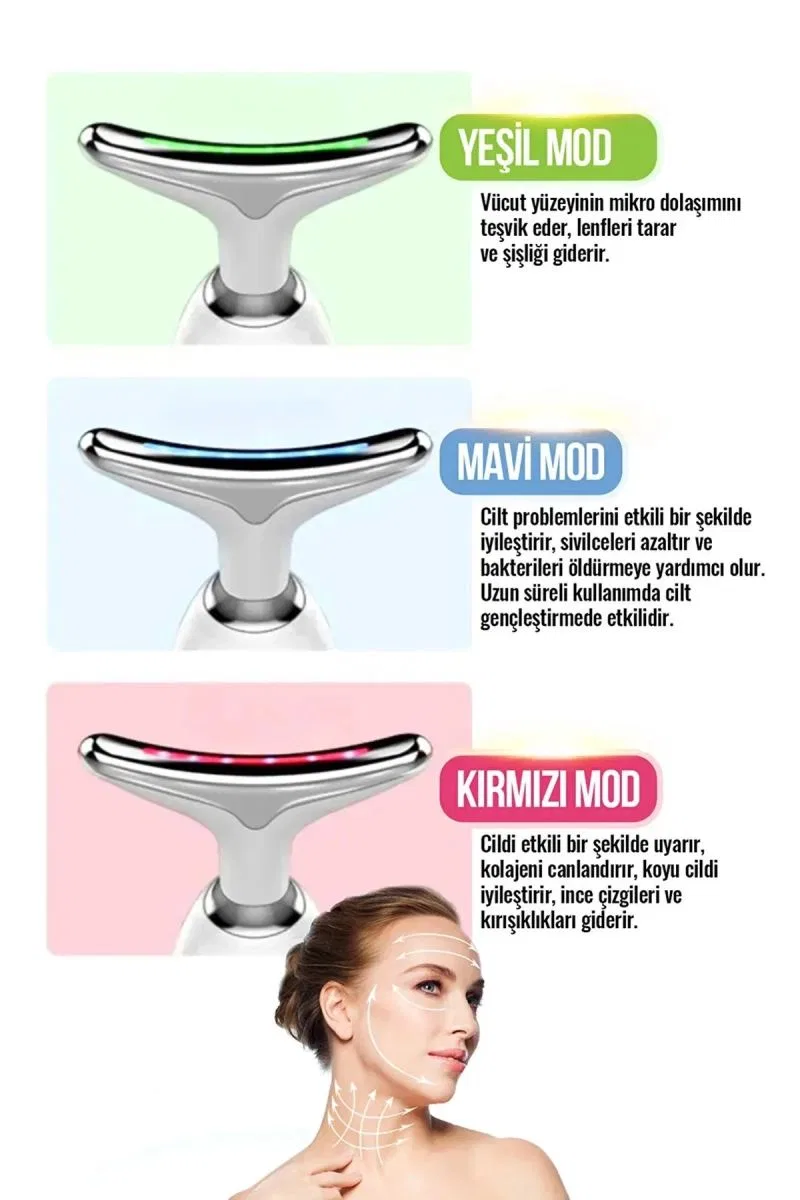 Yüz Ve Boyun Kırşıklık Giderici Ems Güzellik Cihazı ( Gıdık, sarkma, kırışıklık) görsel 5