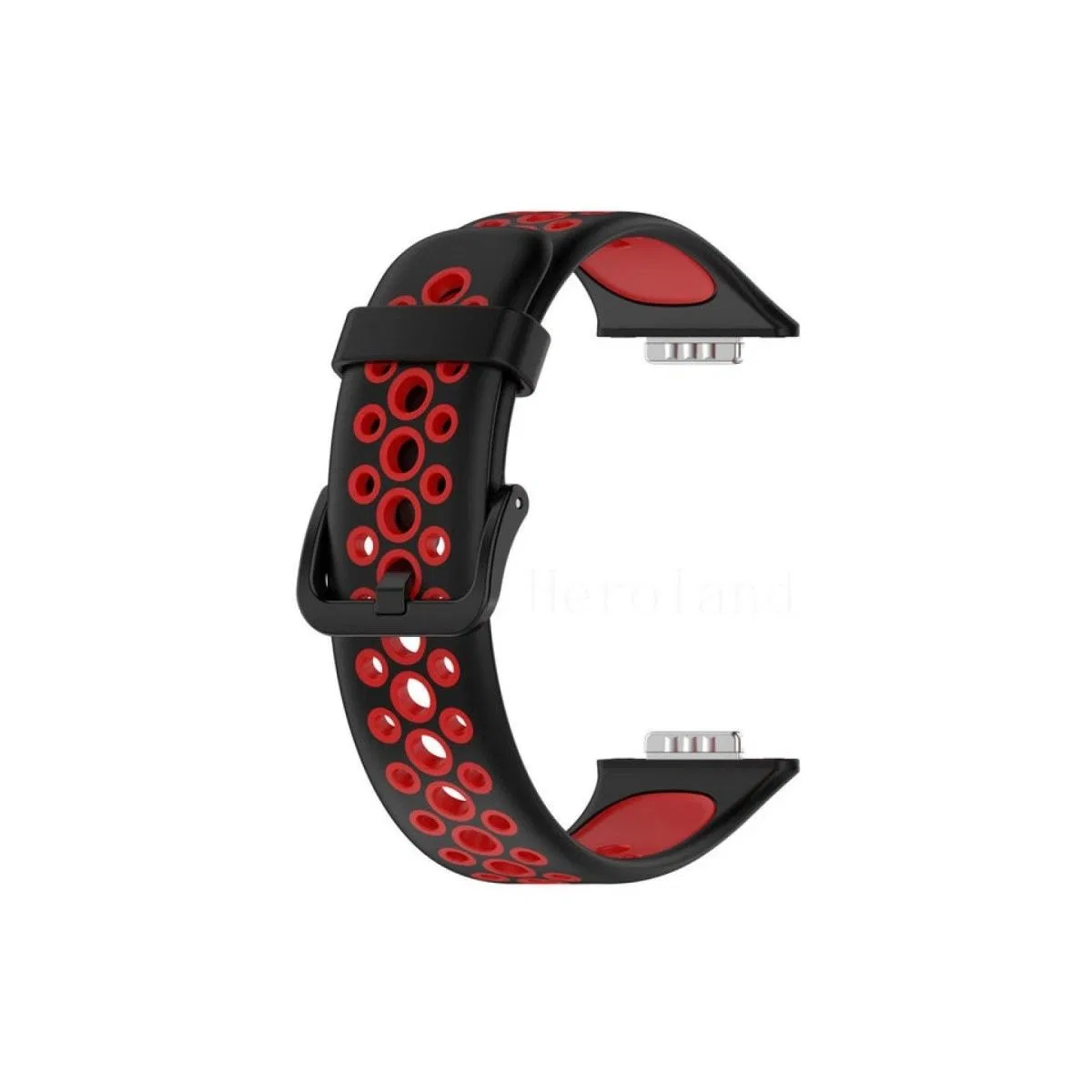 Huawei Watch Fit 2 Spor Delikli Kordon - Siyah-kırmızı görsel 2