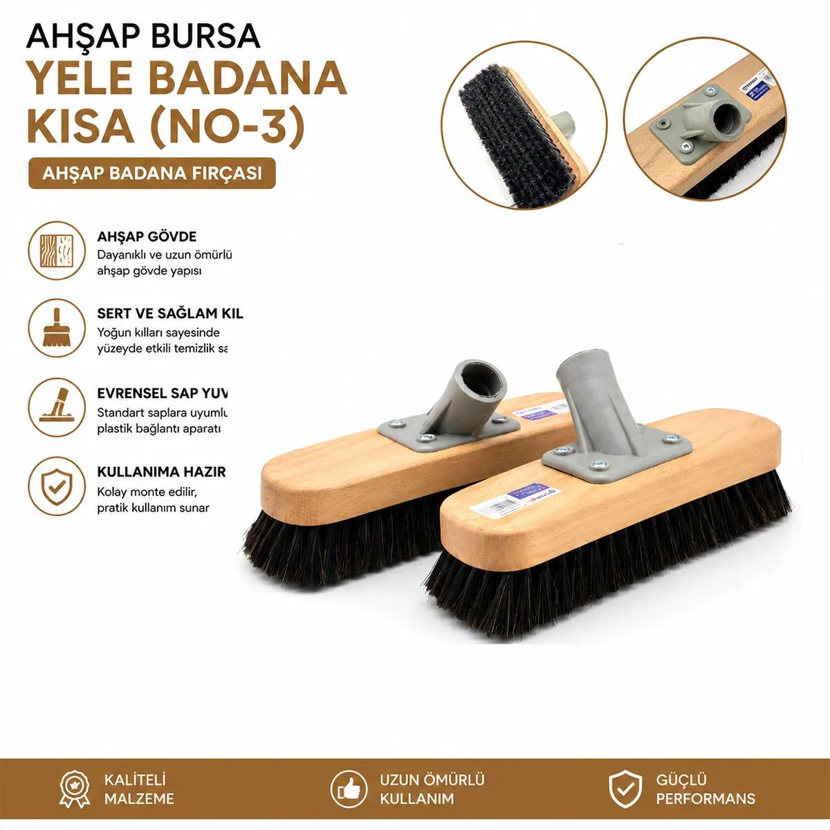 Ahşap Saplı Badana Fırçası No 3 görsel 3