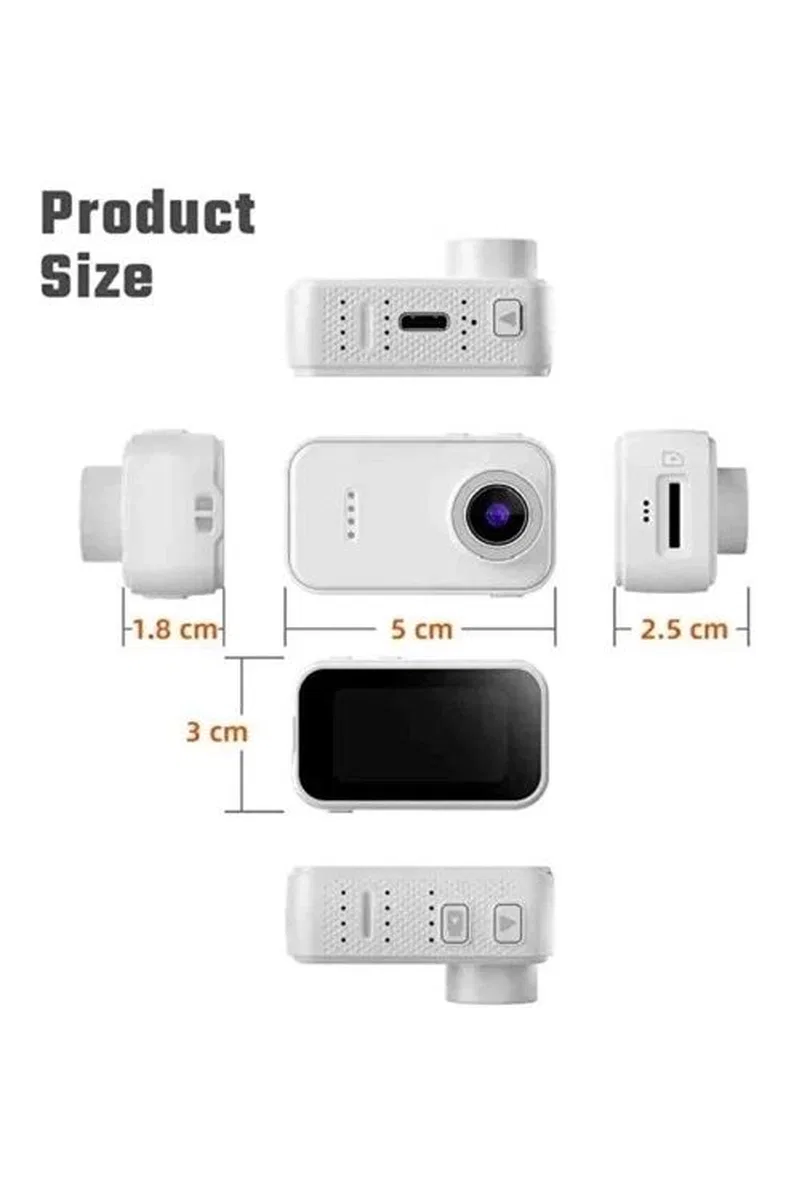 F2 2k 1080p Parmak Kamera 130° Geniş Açı Ips Ekranlı 25g Mini Taşınabilir Cep Kamerası Siyah görsel 5