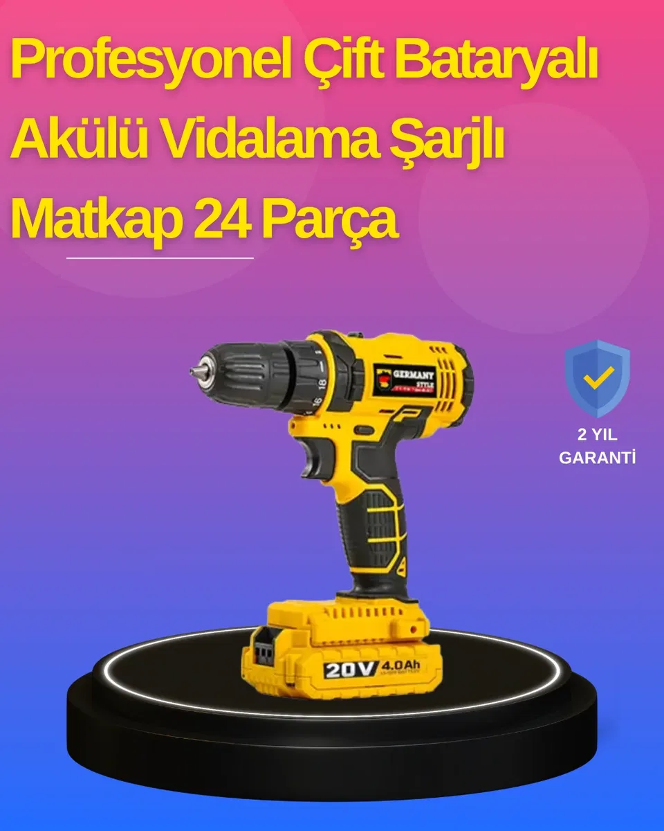 Hafif ve Ergonomik 12V Kablosuz Matkap | Hızlı Şarj ve Uzun Pil Ömrü