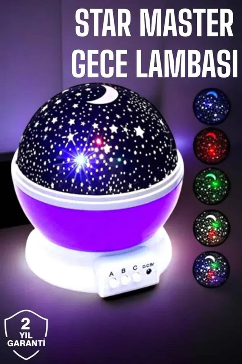 Çocuklara Özel Yıldızlı Gece Lambası görsel 2