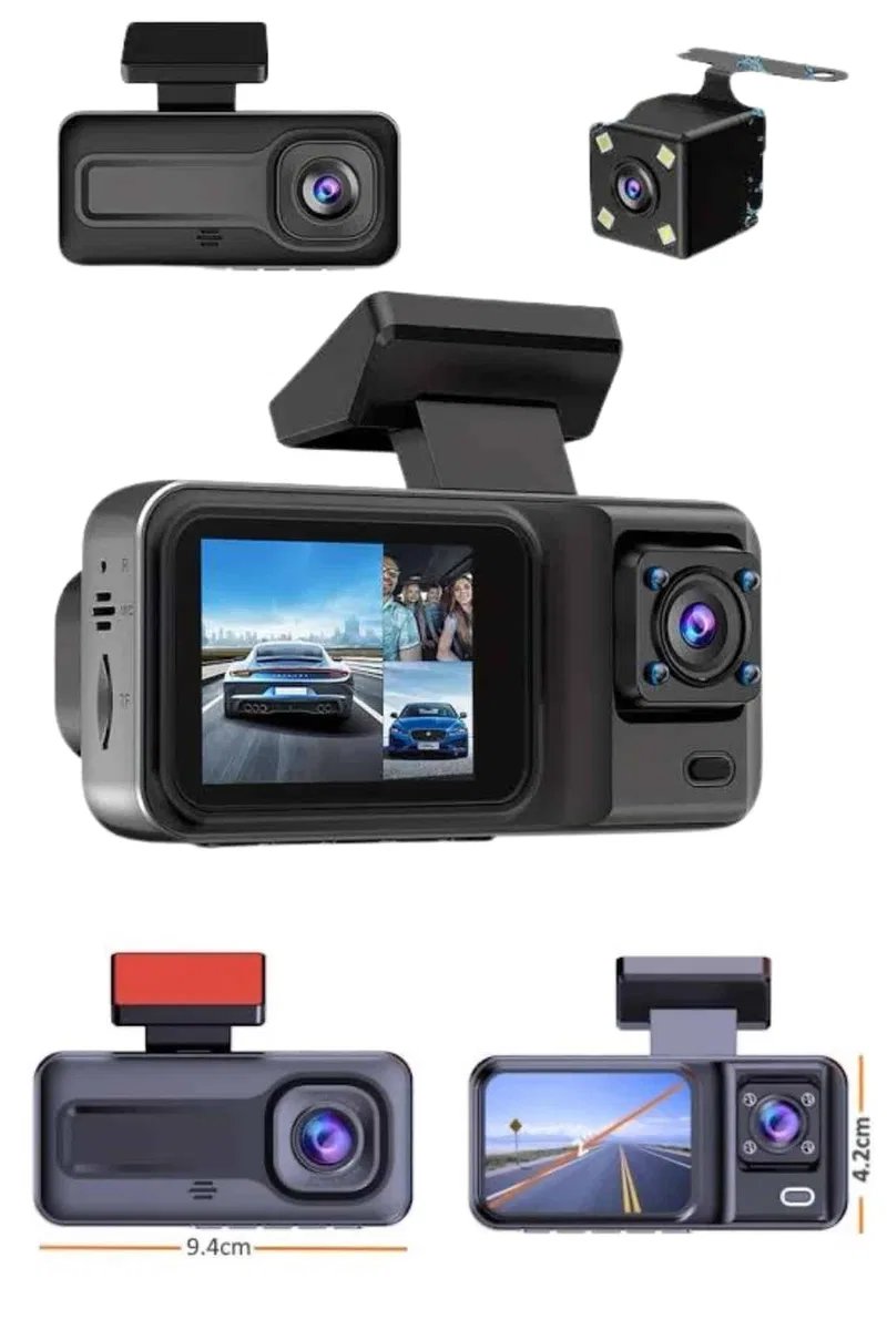 DVR Araç İçi Kamera Ön ve İç Kamera 2 İnç Ekranlı Çift Kamera görsel 4