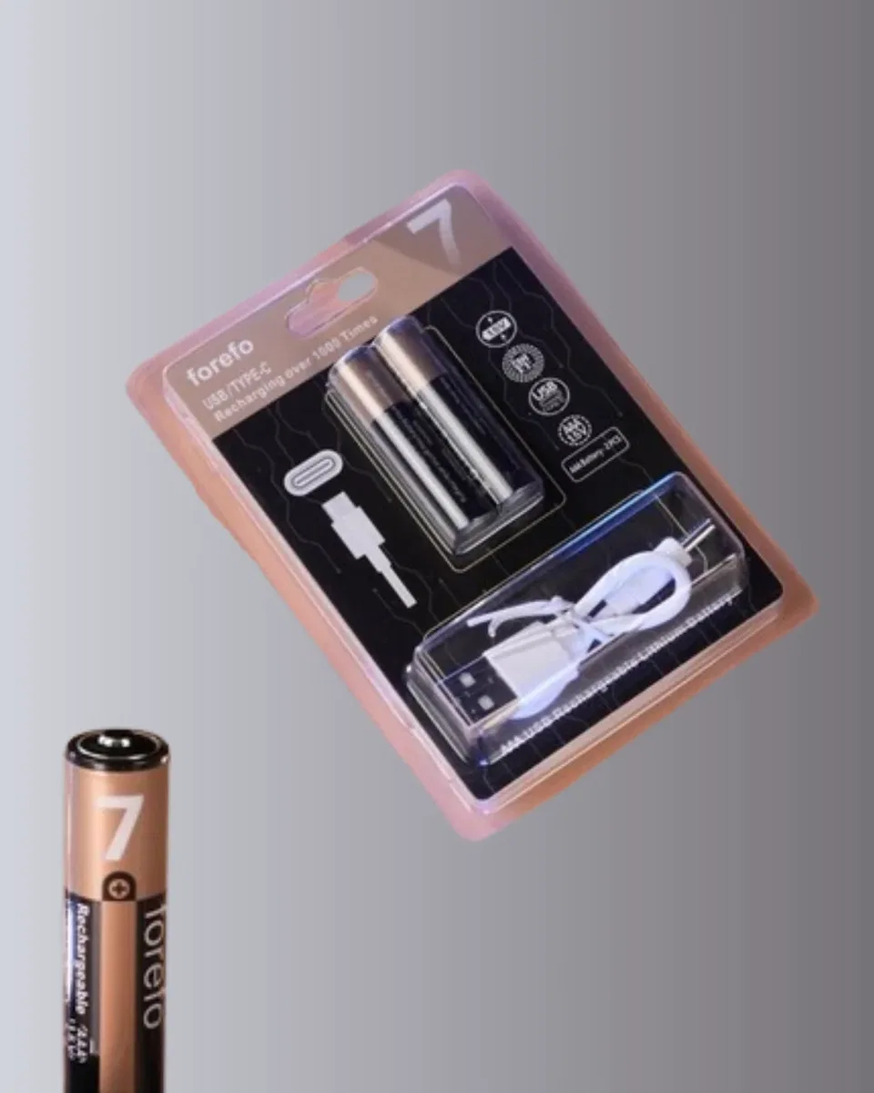 USB Type-C Şarjlı AAA Lityum Pil 1000+ Şarj Döngüsü ile Uzun Ömür görsel 4