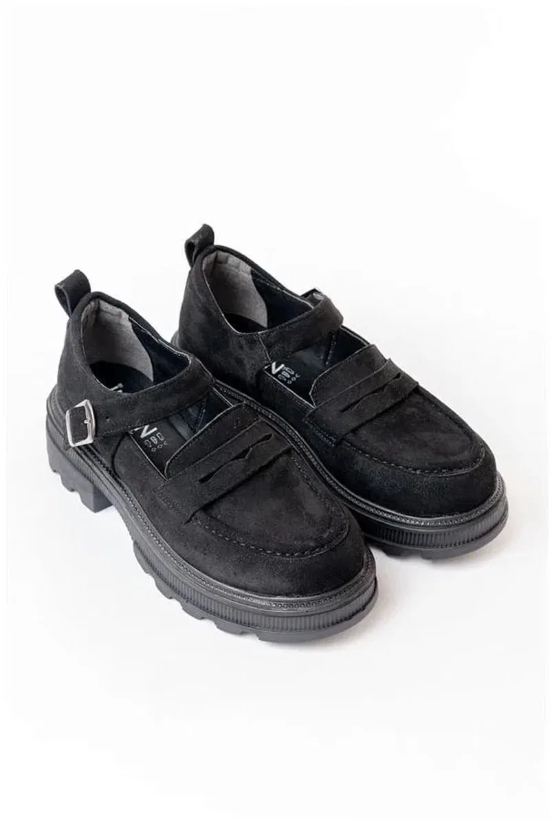 Kadın Loafer Ayakkabı Ayakkabı Tabanlı Süet Yüksek Casual Günlük görsel 6