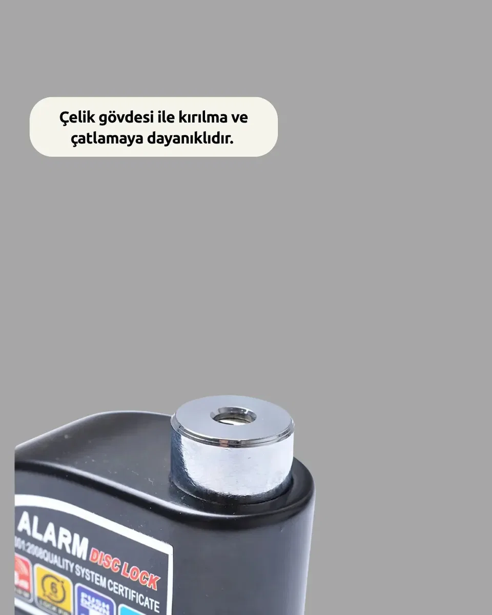 Çift Modlu 110dB Alarmlı Disk Kilidi Suya Dayanıklı görsel 3
