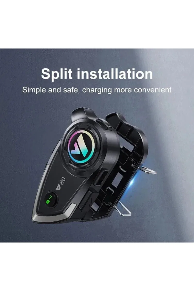 Y80 Motosiklet Kask Kulaklık Intercom Işıklı Motorsiklet Interkom görsel 4