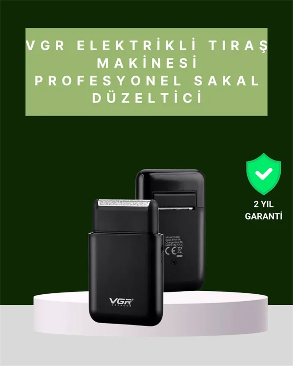 USB Şarjlı Traş Makinesi – Piston + Ağ Başlık, 600 mAh Batarya