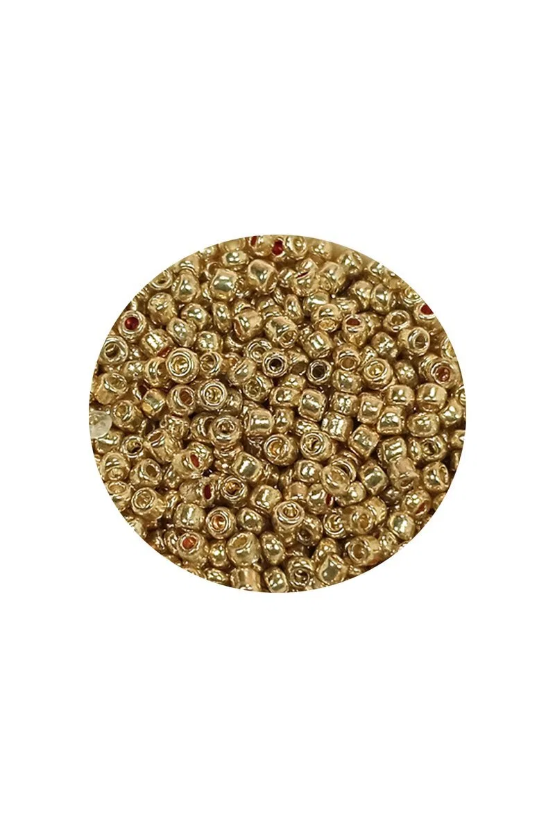 Dökme Cam Kum Boncuk (11/0) 2 mm - 20 Gram - Altın - BNC024 görsel 2