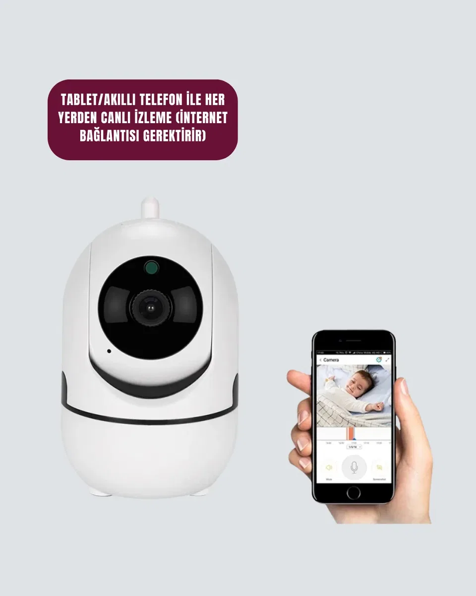 360° Dönen Akıllı WiFi Kamera – Uzaktan Kontrol ve İki Yönlü Ses Özellikli görsel 3