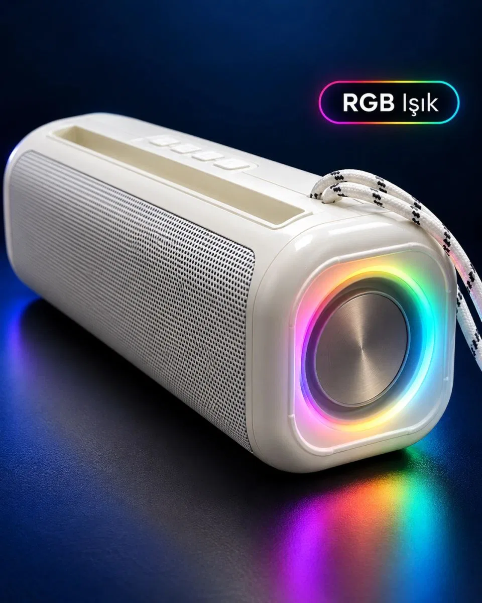 Usb Ve Tf Kart Destekli Kablosuz Hoparlör Bluetooth Bağlantılı Rgb Işıklı Tasarım görsel 4