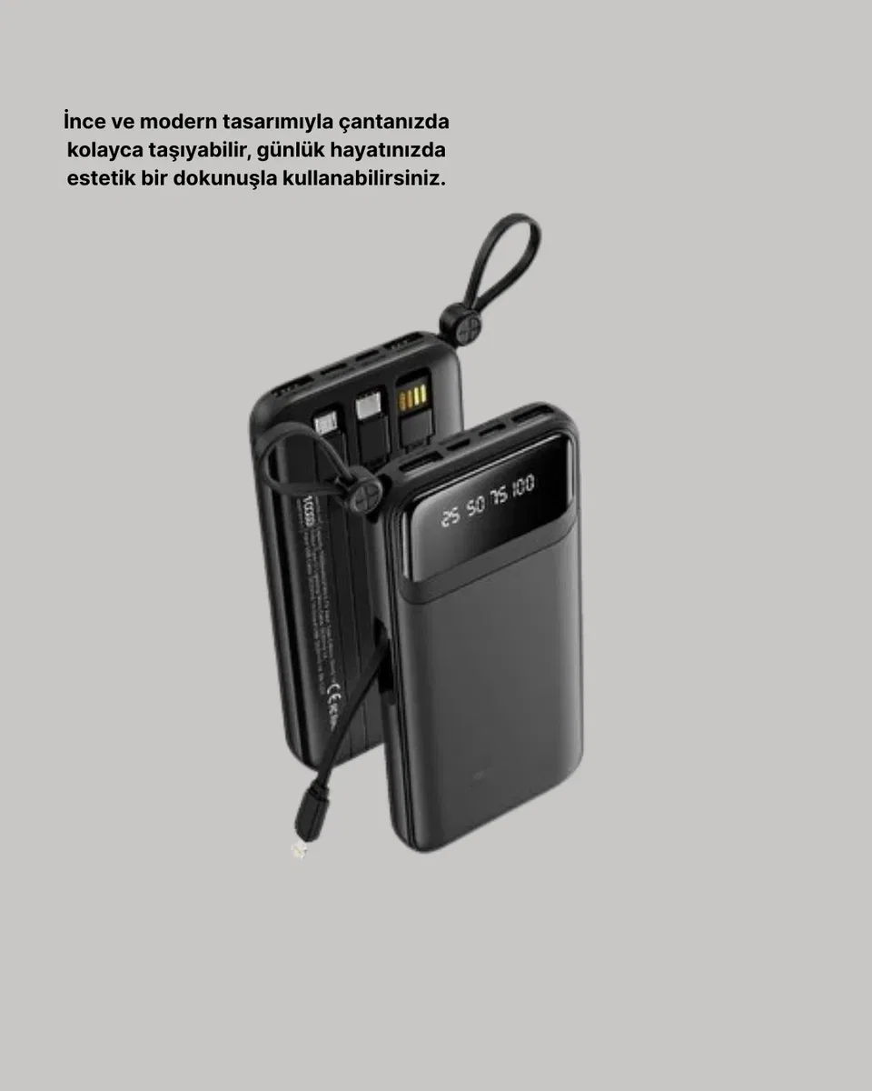 Taşınabilir 20. 000 mAh Hızlı Şarj Powerbank 4 Çıkışlı görsel 2
