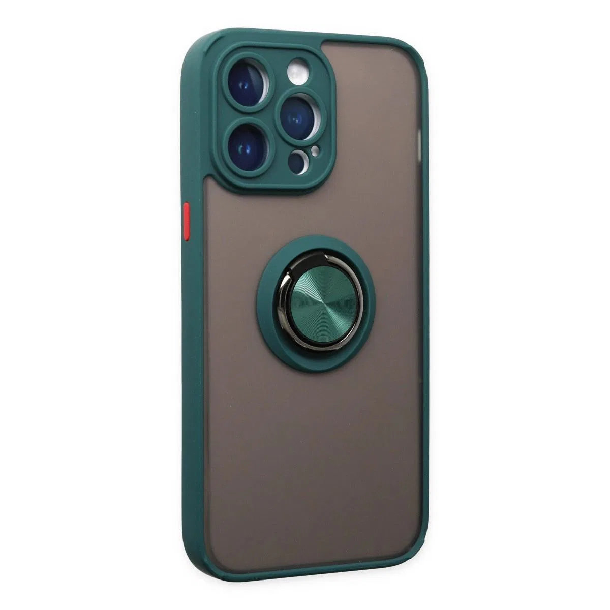 Apple İphone 14 Pro Kılıf Montreal Yüzüklü Silikon Kapak - Yeşil görsel 2