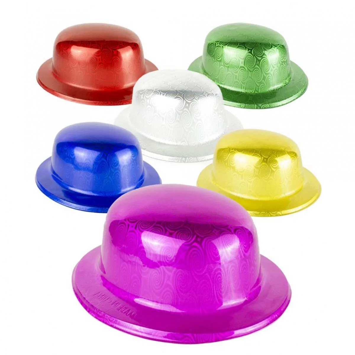 Mavi Renk Hologramlı Plastik Yuvarlak Melon 27x24 Cm görsel 2