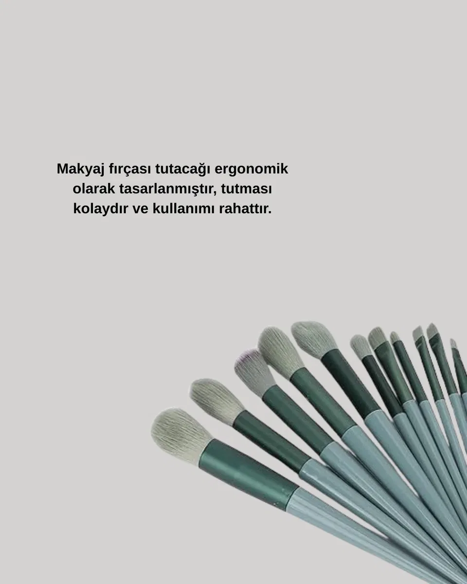 umuşak Kıllı Estetik Tasarımlı 13'lü Makyaj Fırçası Seti Günlük ve Profesyonel Kullanım görsel 2