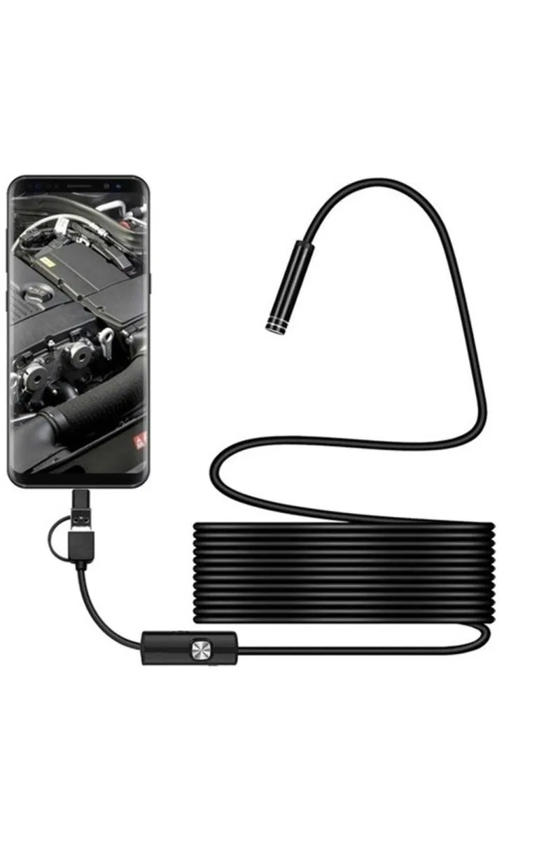 Endoskop 3 İn 1 Yılan Kamera Usb Micro Usb Type-c 20 Metre Sert Kablo görsel 3