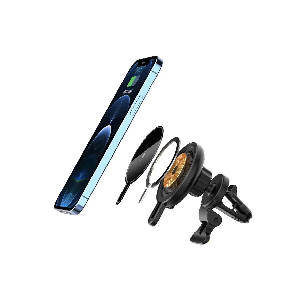 T9 15w Magsafe Araç Tutucu - Siyah görsel 6