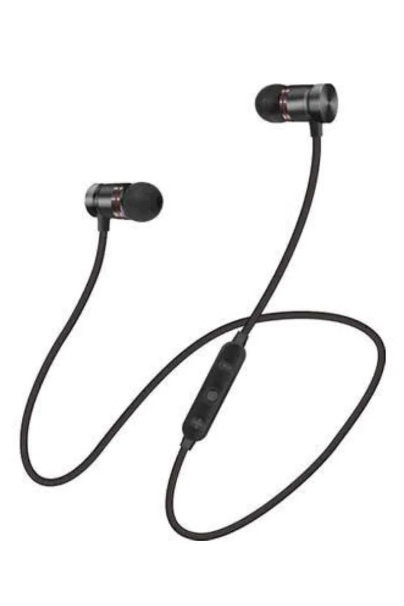 Sports Mıknatıslı Siyah Bluetooth Kulaklık Kablolu Uzun Pil Ömrü görsel 4