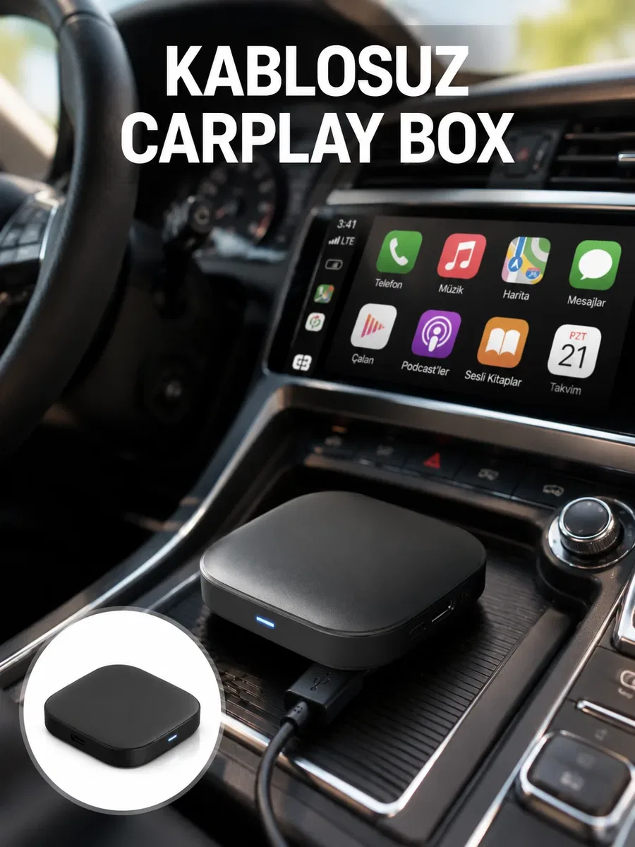 5. 8GHz WiFi Destekli Kablosuz Android Auto Dönüştürücü Yeni Nesil