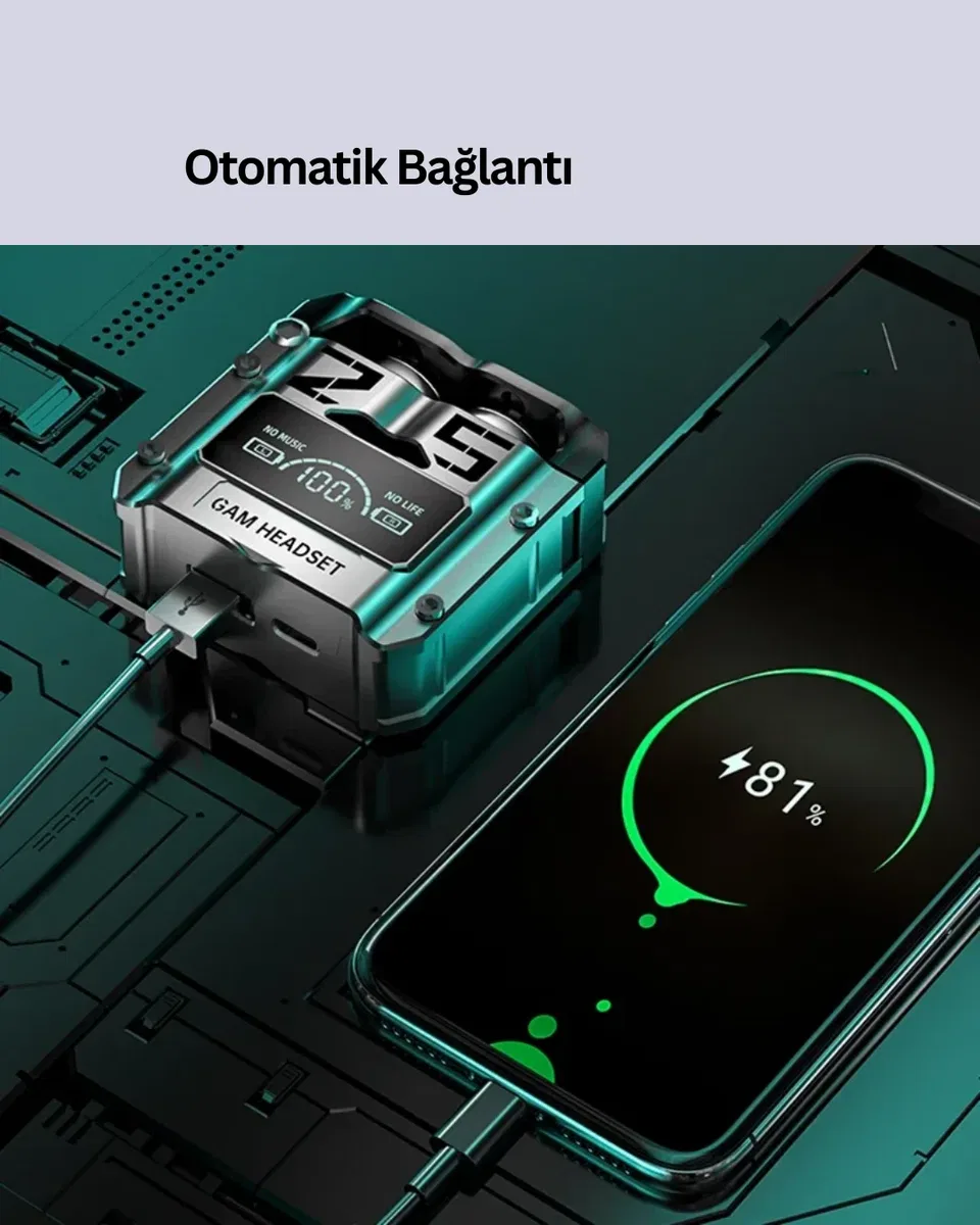 Şarj Kutulu Kablosuz Bluetooth Kulak İçi Spor Kulaklık Yeni Nesil görsel 3
