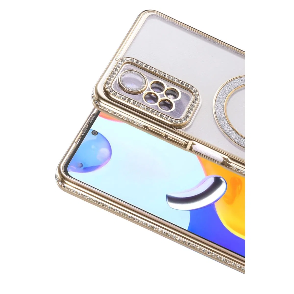 Xiaomi Redmi Note 12 Pro 4g Joke Simli Magneticsafe Kılıf - Gold görsel 2