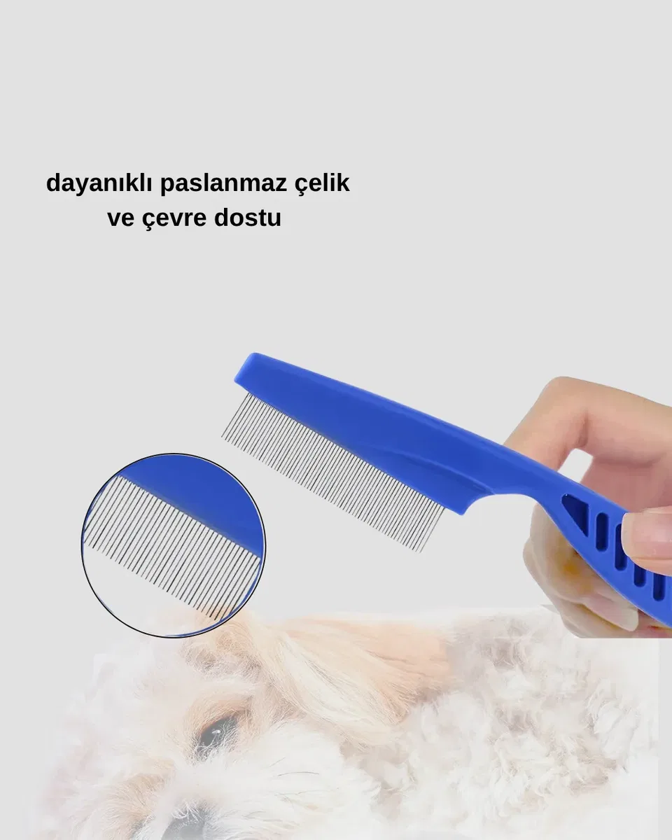 Evcil Hayvan Tüy Bakım Seti – 4’lü Paslanmaz Çelik ve Eco Plastik, Kolay Temizlenebilir ve Dayanıklı görsel 5