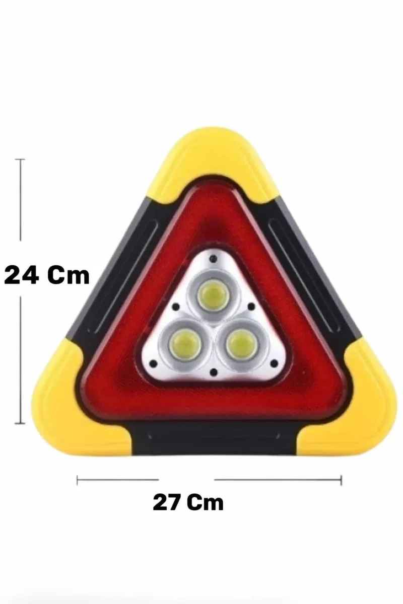 Işıklı Üçgen Reflektör Led Projektör Acil Durum Feneri Flaşör 500 Lümen görsel 3