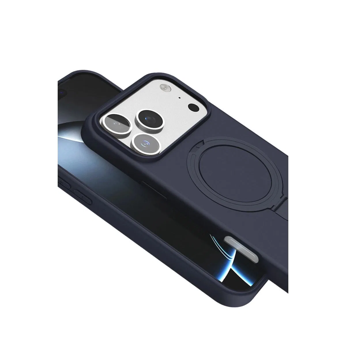 Apple İphone 17 Pro Max Regal Magsafe Standlı Kapak - Lacivert görsel 5